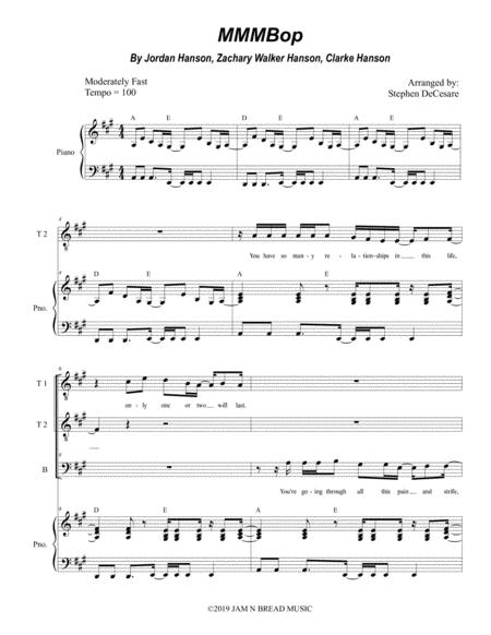 Mmmbop For Vocal Trio Ttb Sheet Music