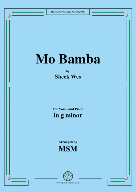 Mo Bamba In G Minor For Voice And Piano Sheet Music