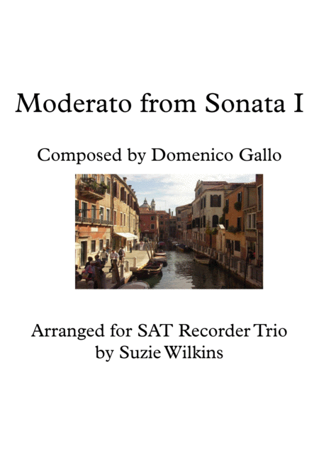 Free Sheet Music Moderato From Sonata I For Sat Recorder Trio