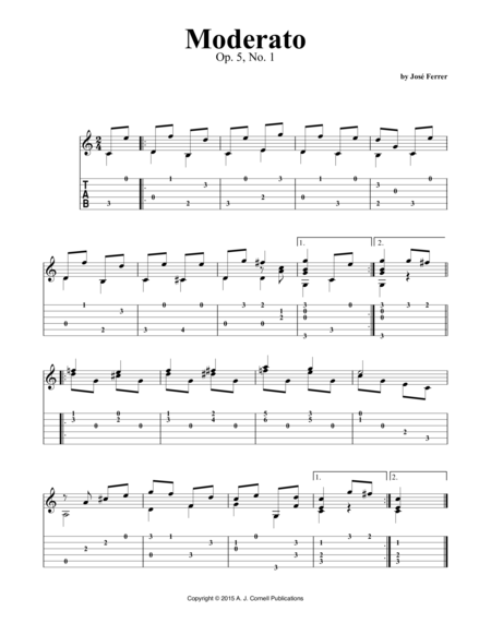 Free Sheet Music Moderato Op 5 No 1