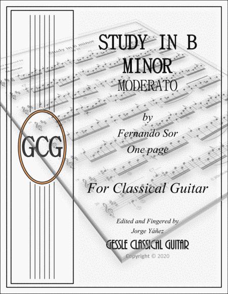 Free Sheet Music Moderato Study For Guitar In B Minor By Fernando Sor