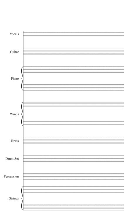 Free Sheet Music Modified Orchestral Template Manuscript Paper