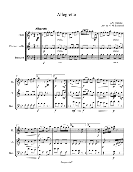 Moment Musical Early Intermediate Piano Sheet Music