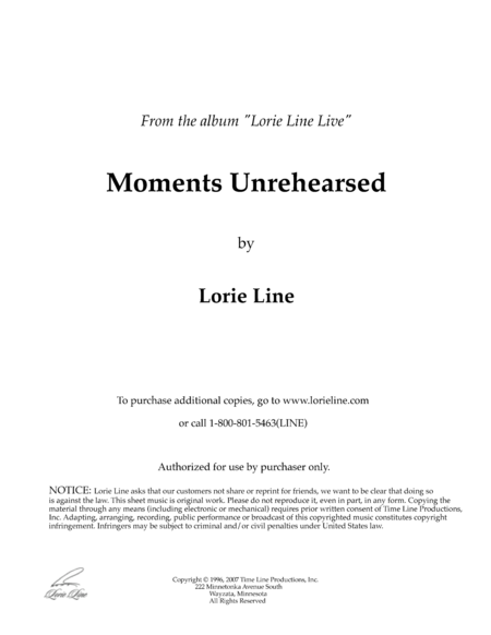 Free Sheet Music Moments Unrehearsed