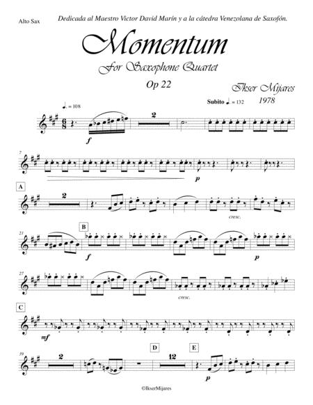 Free Sheet Music Momentum Op 22 Alto Sax