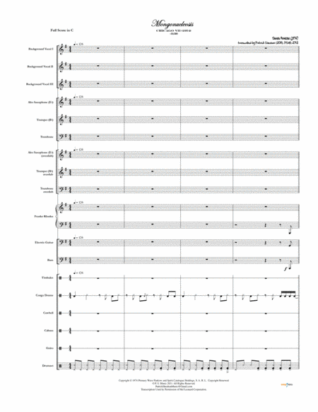 Mongonucleosis Chicago Complete Score Sheet Music