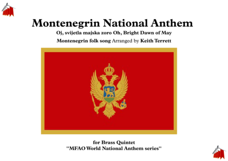 Montenegrin National Anthem Oj Svijetla Majska Zoro Oh Bright Dawn Of May For Brass Quintet Sheet Music