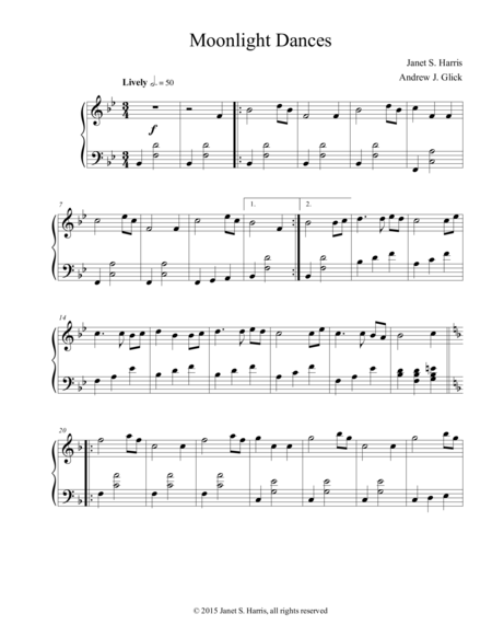 Free Sheet Music Moonlight Dances Piano Version 1