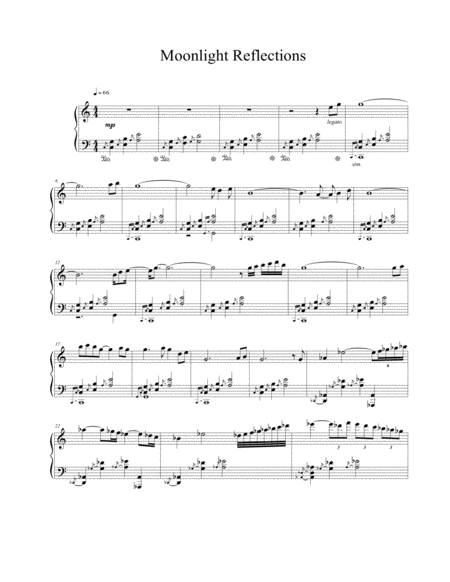 Free Sheet Music Moonlight Reflections