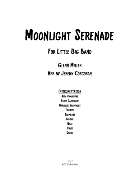 Free Sheet Music Moonlight Serenade For Little Big Band