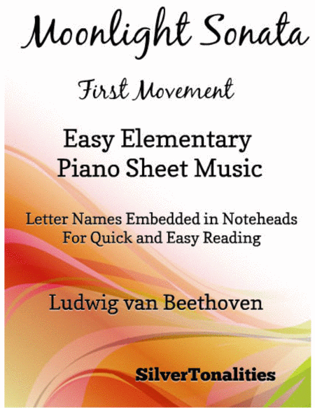 Moonlight Sonata First Movement Easy Elementary Piano Sheet Music Sheet Music