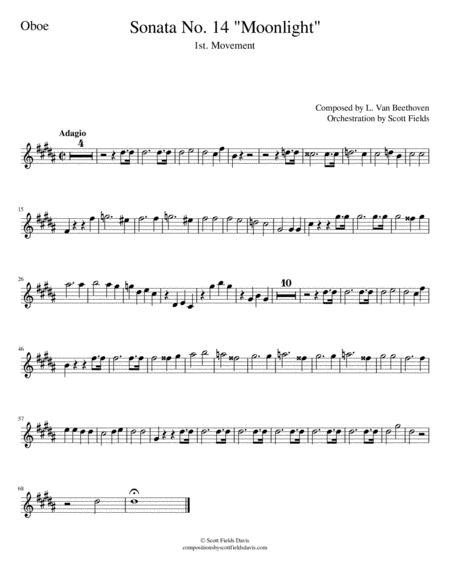 Free Sheet Music Moonlight Sonata Movement I For Orchestra Oboe Part