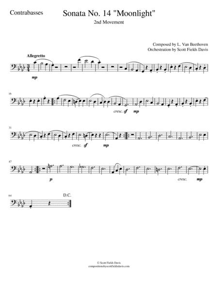 Moonlight Sonata Movement Ii For Orchestra Double Bass Part Sheet Music