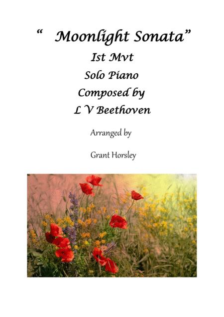 Free Sheet Music Moonlight Sonata Mvt 1 Piano Solo Easier Version Intermediate