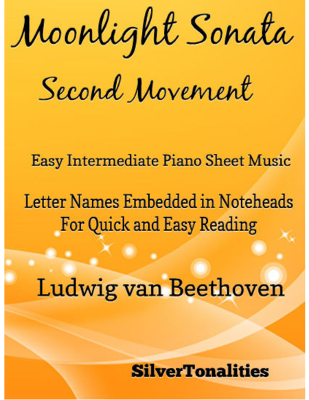 Free Sheet Music Moonlight Sonata Second Movement Easy Intermediate Piano Sheet Music