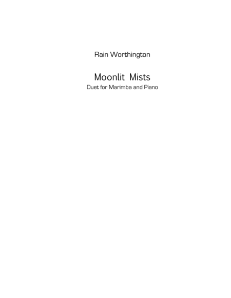 Free Sheet Music Moonlit Mists For Marimba Piano