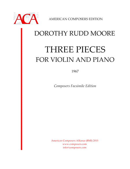 Moore Three Pieces For Violin And Piano Sheet Music