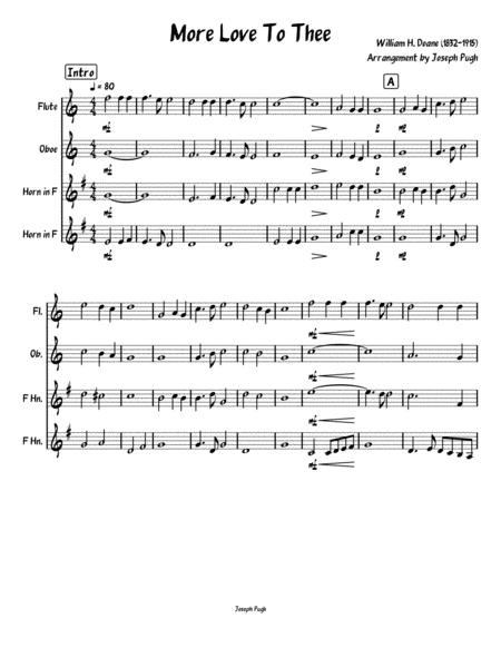 Free Sheet Music More Love To Thee Instrumental Mixed Quartet