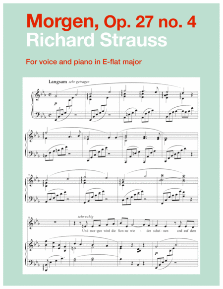 Morgen Op 27 No 4 E Flat Major Sheet Music