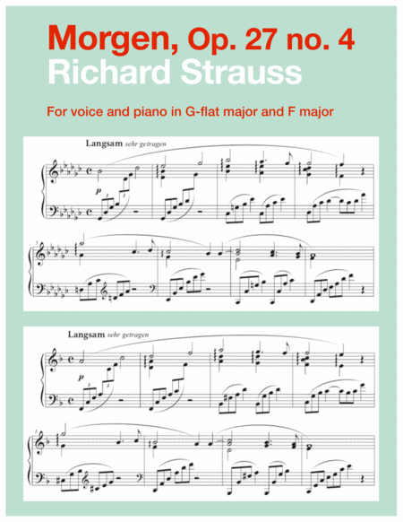 Free Sheet Music Morgen Op 27 No 4 In 2 Medium Keys G Flat F Major