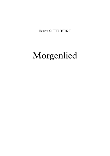 Free Sheet Music Morgenlied