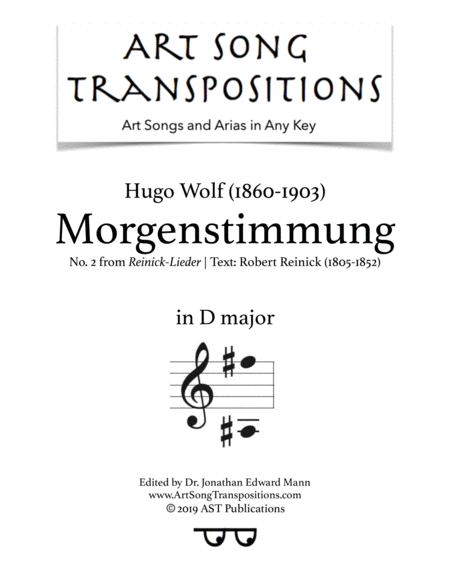 Free Sheet Music Morgenstimmung D Major
