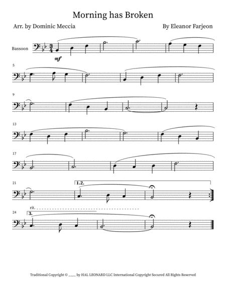 Morning Has Broken Bassoon Sheet Music