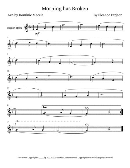 Morning Has Broken English Horn Sheet Music