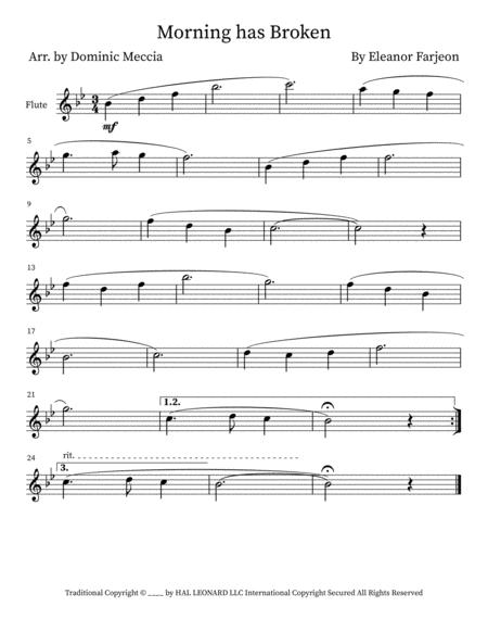 Free Sheet Music Morning Has Broken Flute