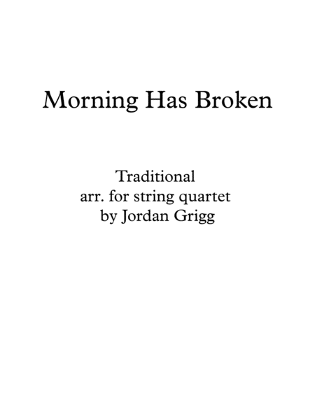 Morning Has Broken String Quartet Sheet Music