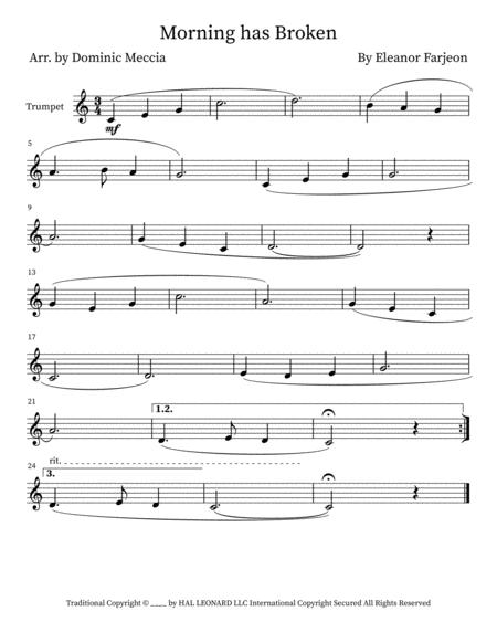 Free Sheet Music Morning Has Broken Trumpet