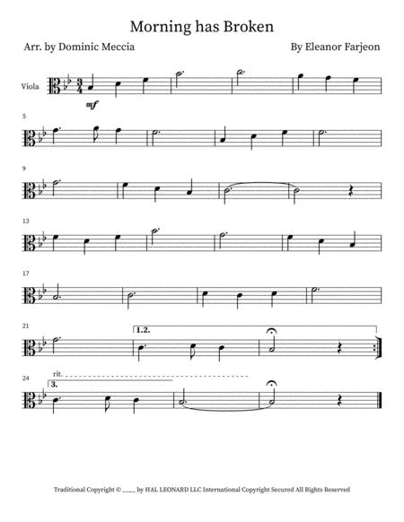 Morning Has Broken Viola Sheet Music