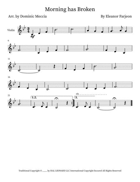 Morning Has Broken Violin Sheet Music