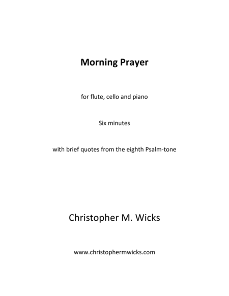 Free Sheet Music Morning Prayer