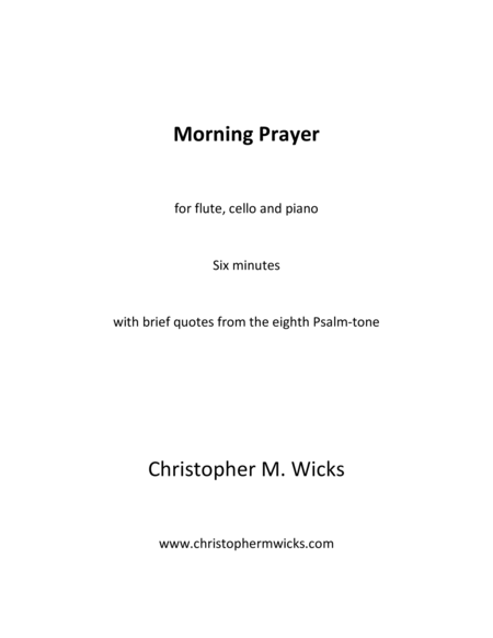 Morning Prayer Sheet Music