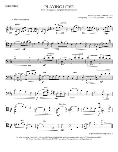 Free Sheet Music Morricone Playing Love For Solo Cello