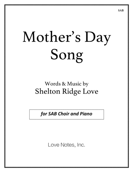 Free Sheet Music Mothers Day Song Sab