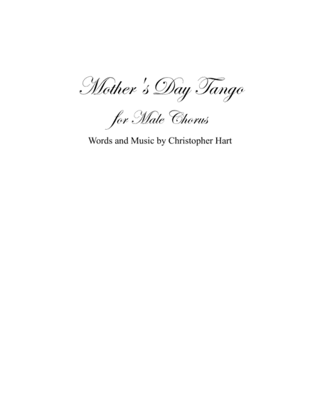 Free Sheet Music Mothers Day Tango