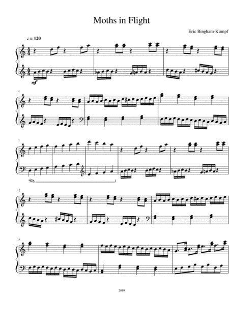 Free Sheet Music Moths In Flight