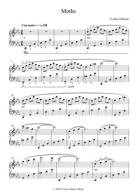 Free Sheet Music Moths Piano Study In C Minor