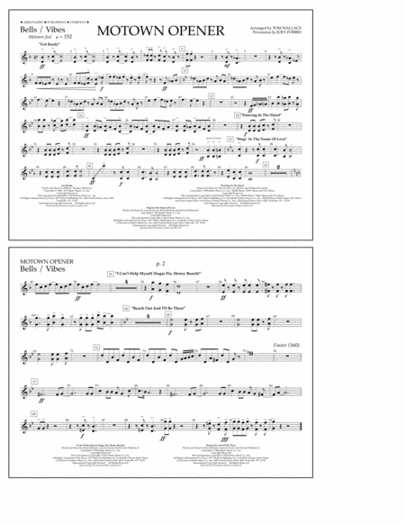 Free Sheet Music Motown Theme Show Opener Arr Tom Wallace Bells Vibes