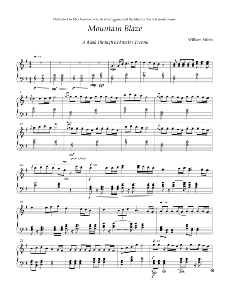 Free Sheet Music Mountain Blaze