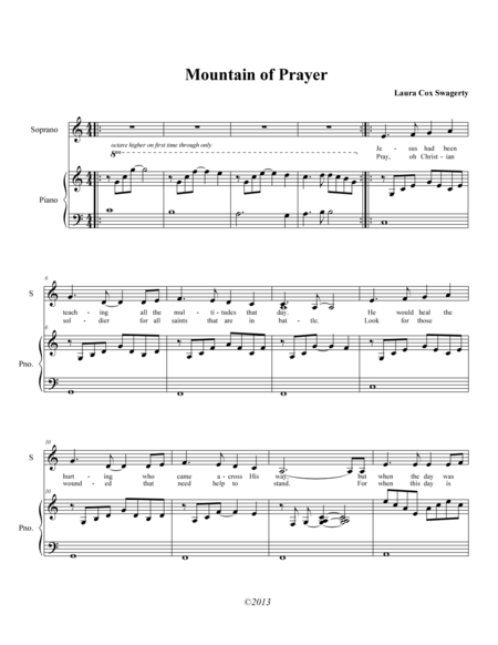 Free Sheet Music Mountain Of Prayer
