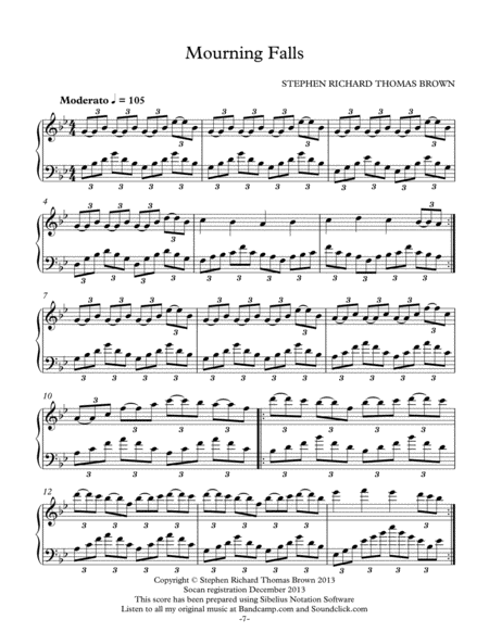 Mourning Falls Sheet Music