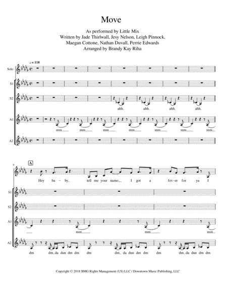 Free Sheet Music Move Ssaa A Cappella