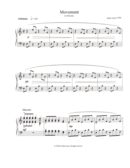 Free Sheet Music Movement For Marimba