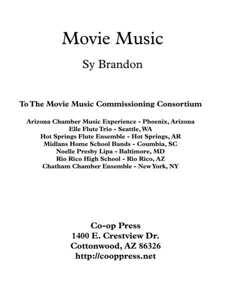 Movie Music For Mixed Trio Bass Clef Instruments Version Sheet Music