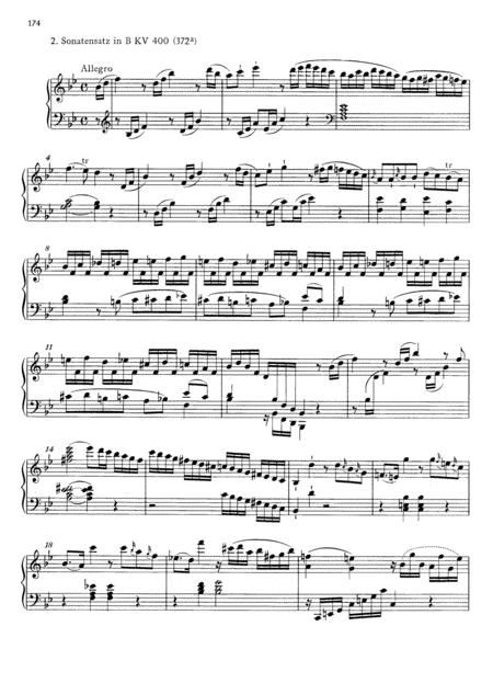 Mozart Allegro In B Flat Major K 400 Full Complete Version Sheet Music