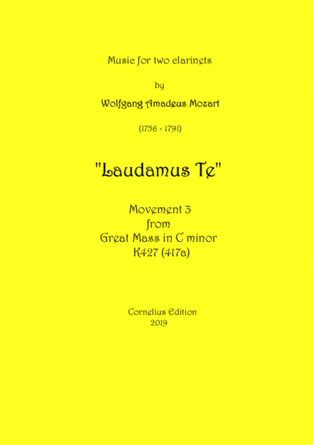 Free Sheet Music Mozart Clarinet Duo Laudamus Te