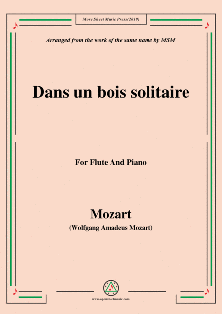 Mozart Dans Un Bois Solitaire For Flute And Piano Sheet Music